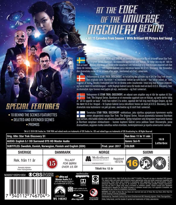 Star Trek / Discovery / Säsong 1 (4 Blu-ray)