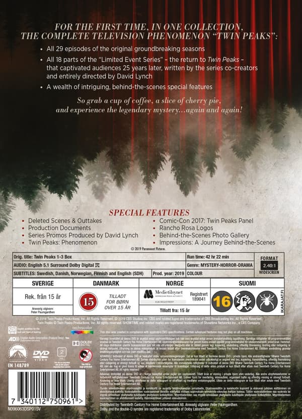 Twin Peaks / Säsong 1-3 (19 DVD)