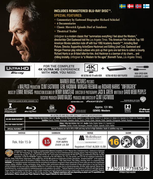 Clint Eastwood / De skoningslösa (4K Ultra HD + Blu-ray)