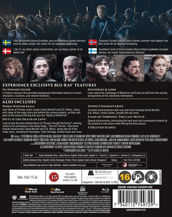 Game of thrones / Säsong 8 (3 Blu-ray)