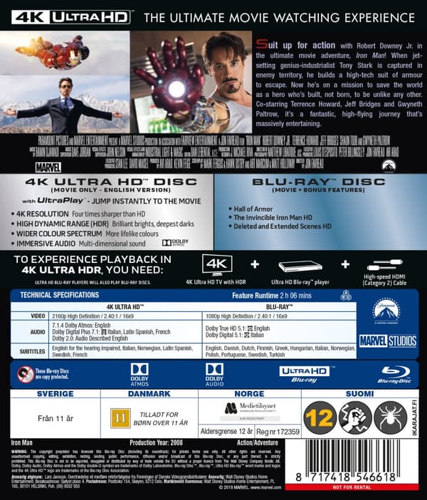 Iron man (4K Ultra HD + Blu-ray)