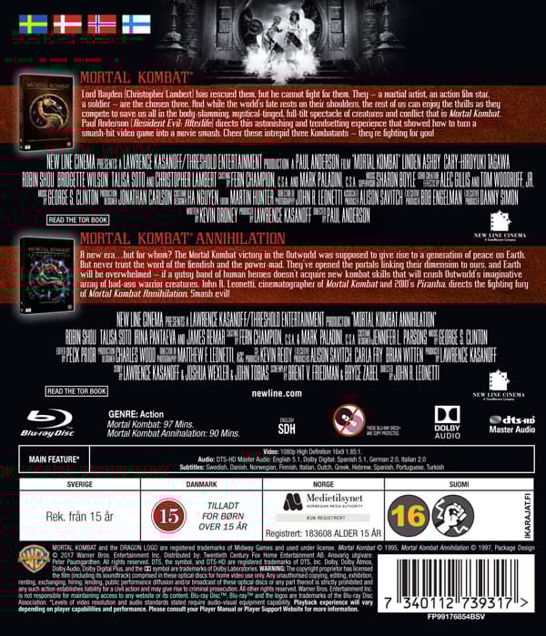 Mortal Kombat 1+2 (2 Blu-ray)