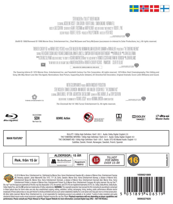 Steve McQueen / Film collection - 3 filmer (3 Blu-ray)