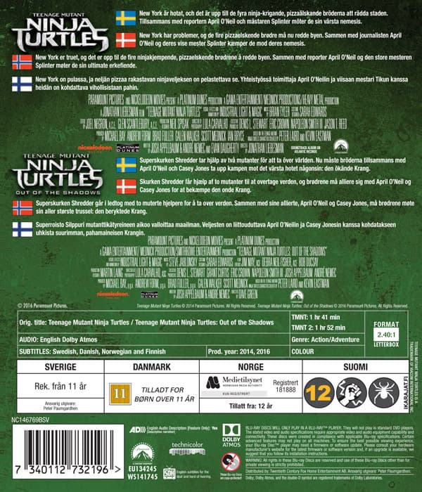 Teenage Mutant Ninja Turtles 1+2 (2 Blu-ray)