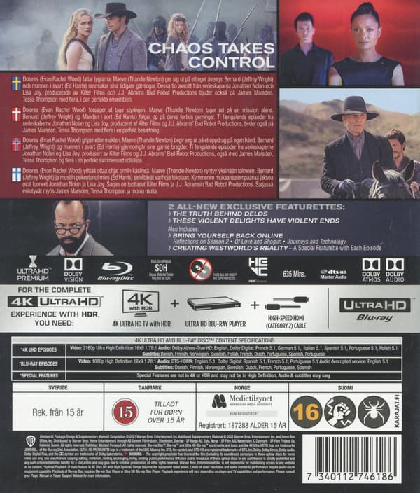 Westworld / Säsong 2 (3 4K Ultra HD + 3 Blu-ray)