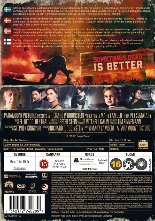 Jurtjyrkogården 1 (Stephen King) - 30th anniv. (DVD)