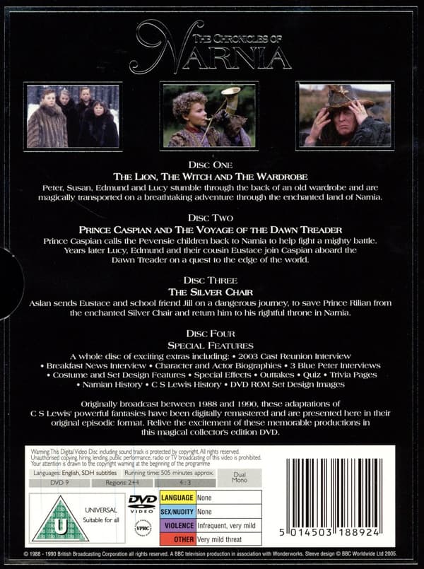 Chronicles of Narnia/Collection (Ej svensk text) (4 DVD)