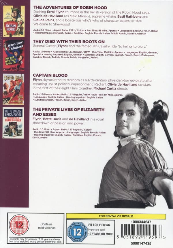 Errol Flynn collection (Ej svensk text) (4 DVD)