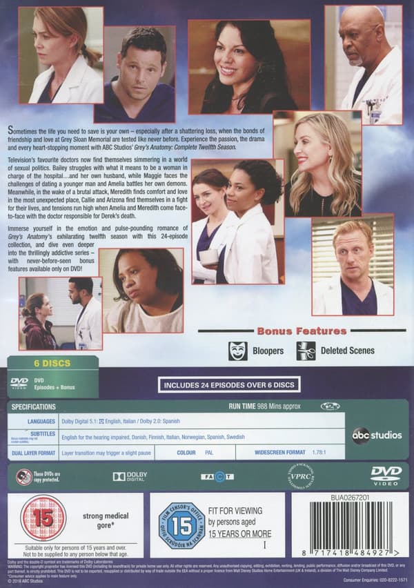 Grey's Anatomy / Säsong 12 (6 DVD)