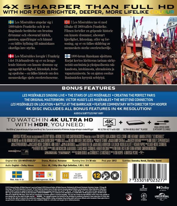 Les Miserables (4K Ultra HD + Blu-ray)