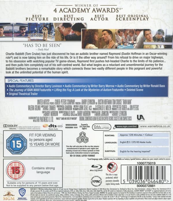 Rain Man (Ej svensk text) (Blu-ray)