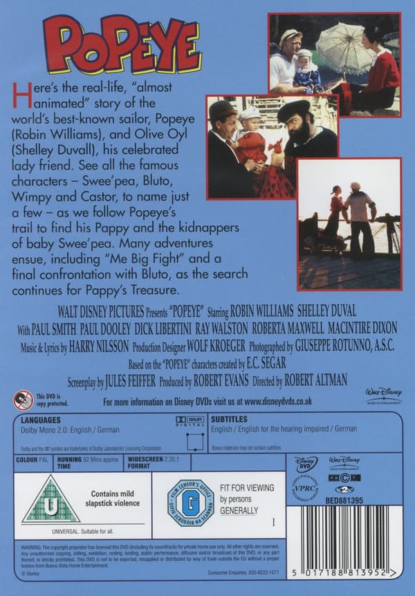 Popeye (Ej svensk text) (DVD)