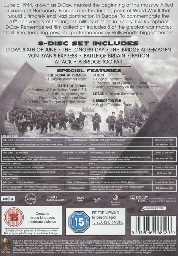D-Day collection (8 klassiska krigsfilmer) (8 DVD)