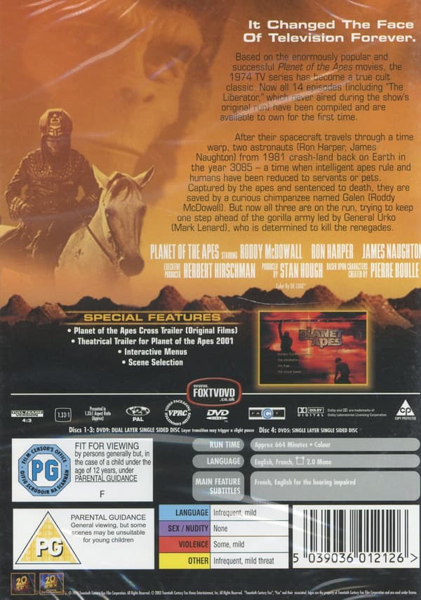 Planet of the Apes / TV-serien 1974 (Ej textad) (4 DVD)