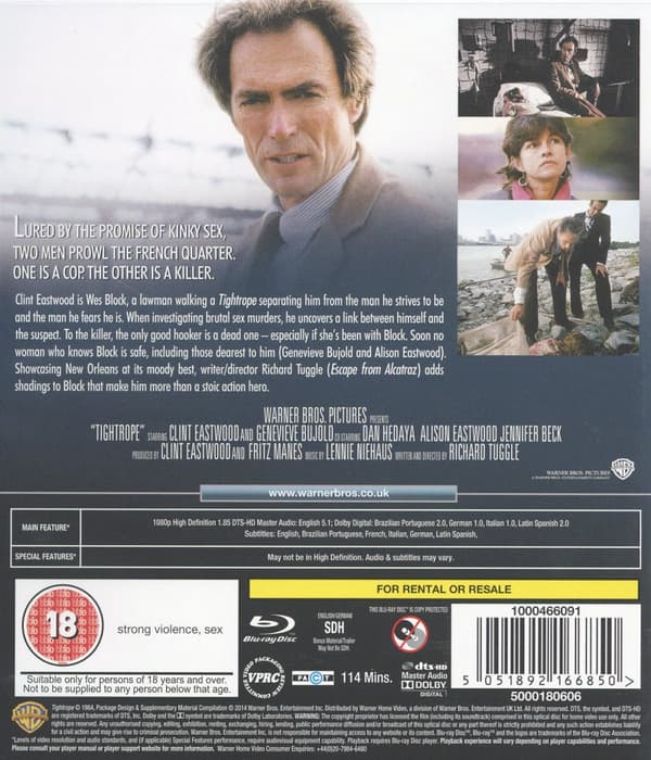 Clint Eastwood / Tightrope (Ej svensk text) (Blu-ray)