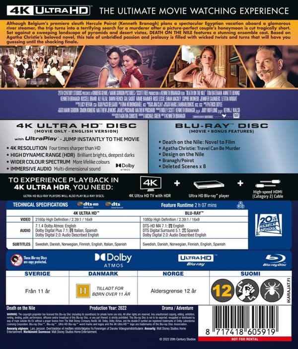 Döden på Nilen (4K Ultra HD + Blu-ray)