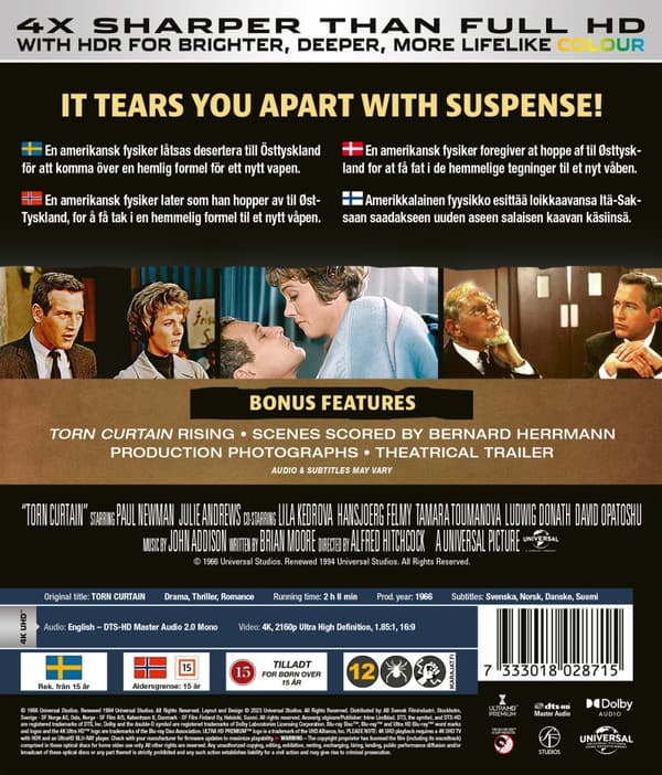 Hitchcock / En läcka i ridån (4K Ultra HD)