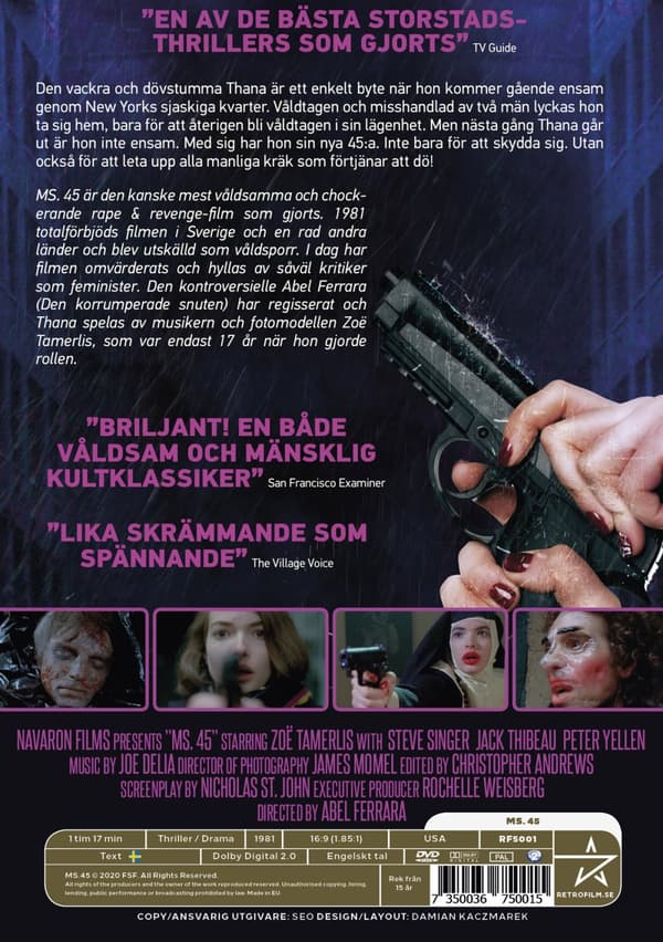 Ms 45 - Oklippt Nyrestaurerad (DVD)