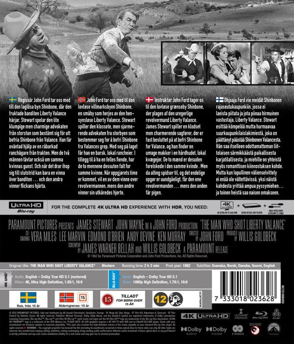 Mannen som sköt Liberty Valance (4K Ultra HD + Blu-ray)