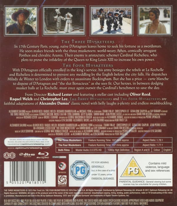 De tre musketörerna + De fyra musketörerna (2 Blu-ray)