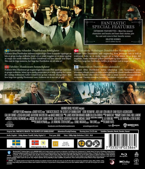Fantastiska vidunder 3 - Dumbledores hemligheter (Blu-ray)