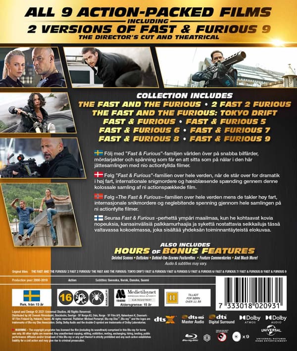 Fast & Furious 1-9 collection (9 Blu-ray)