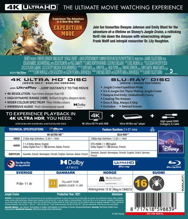 Jungle cruise (4K Ultra HD + Blu-ray)