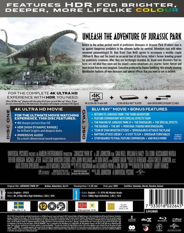 Jurassic Park 3 / Steelbook (4K Ultra HD + Blu-ray)
