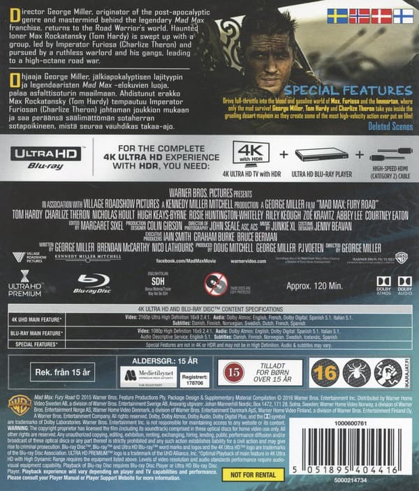 Mad Max 4 - Fury Road (4K Ultra HD + Blu-ray)