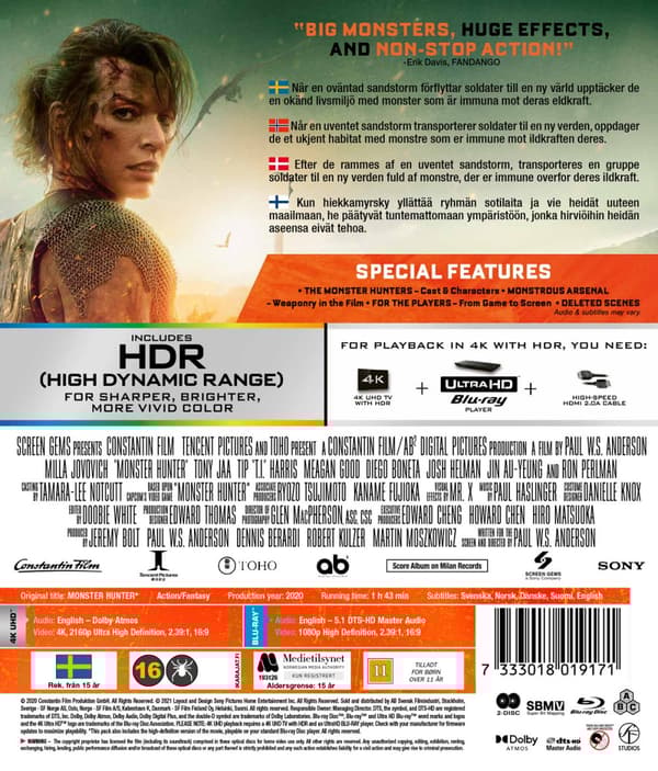 Monster hunter (4K Ultra HD + Blu-ray)