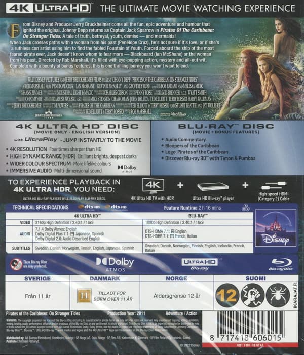 Pirates of the Caribbean 4 (4K Ultra HD + Blu-ray)