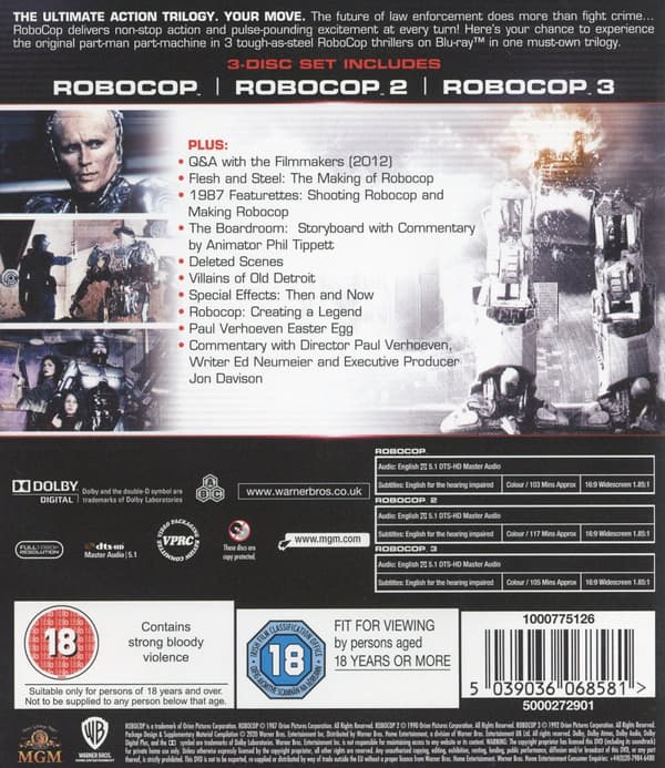 Robocop 1-3 (Ej svensk text) (3 Blu-ray)