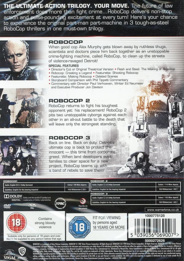 Robocop trilogy (Ej svensk text) (3 DVD)