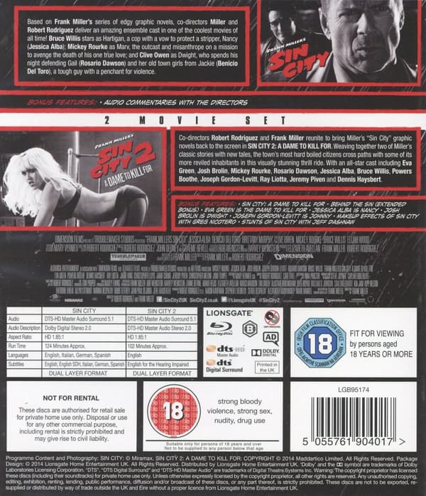 Sin city 1+2 (Ej svensk text) (2 Blu-ray)