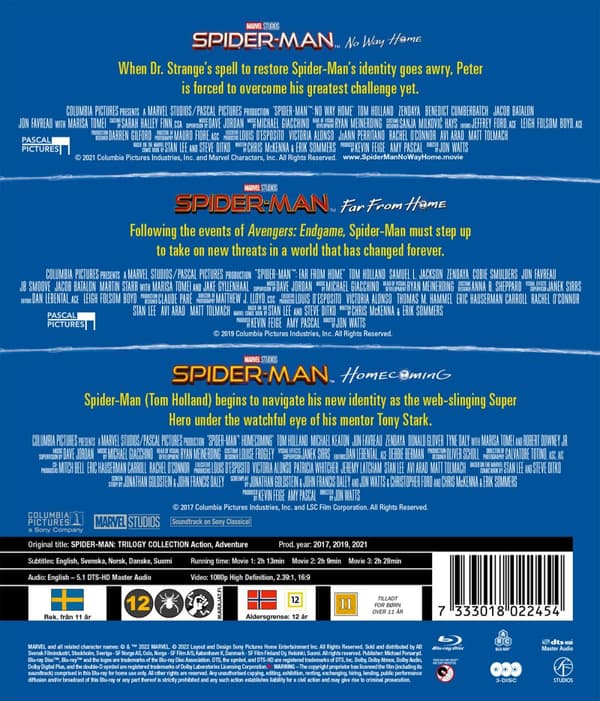 Spider-Man - Tom Holland trilogy (3 Blu-ray)