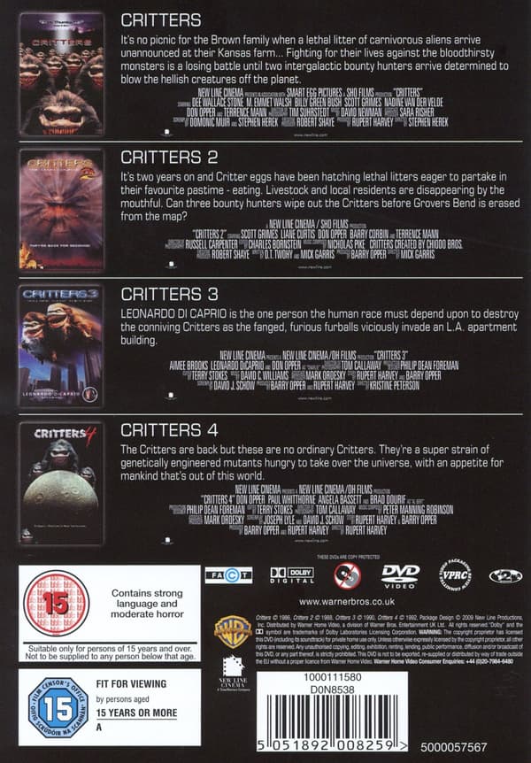 Critters 1-4 (Ej textad) (4 DVD)