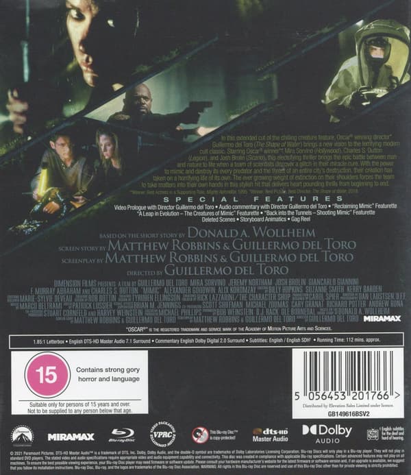 Mimic 1 / Director's Cut (Ej svensk text) (Blu-ray)