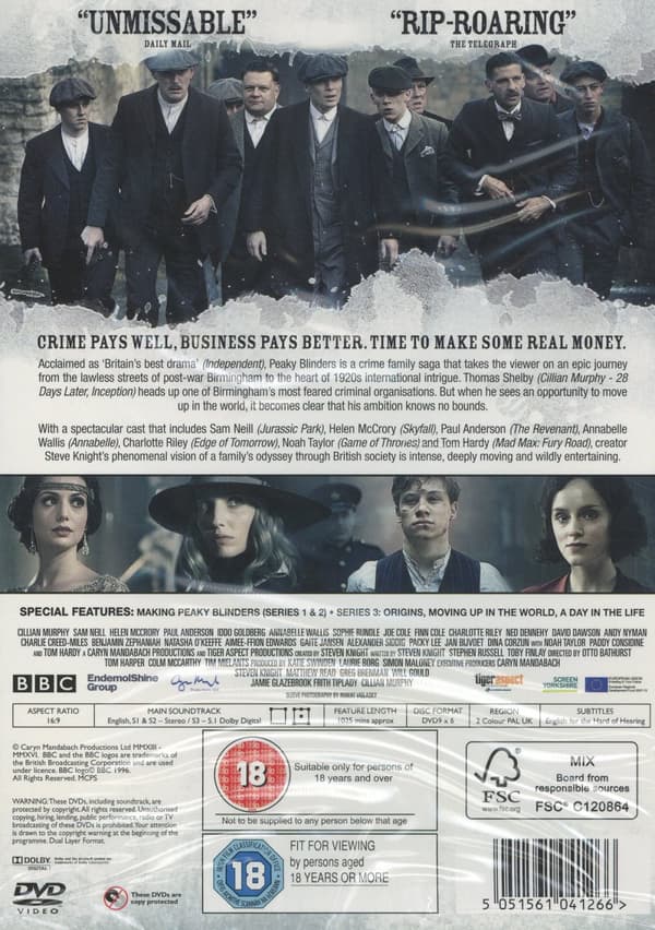 Peaky Blinders / Säsong 1-3 (Ej svensk text) (6 DVD)
