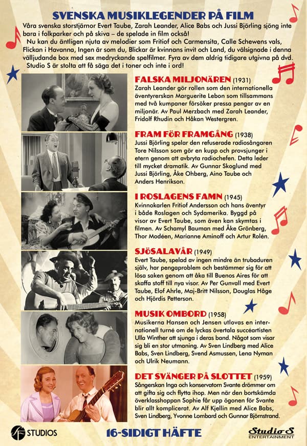 Svenska musiklegender på film (6 DVD)