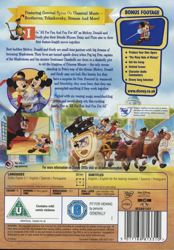 De tre Musketörerna (Ej svensk text) (DVD)