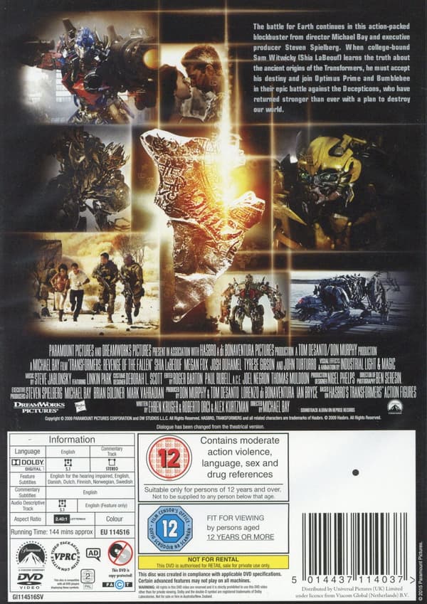Transformers 2 - Revenge of the fallen (DVD)