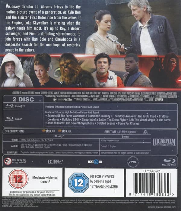 Star Wars 7 / The force awakens (2 Blu-ray)