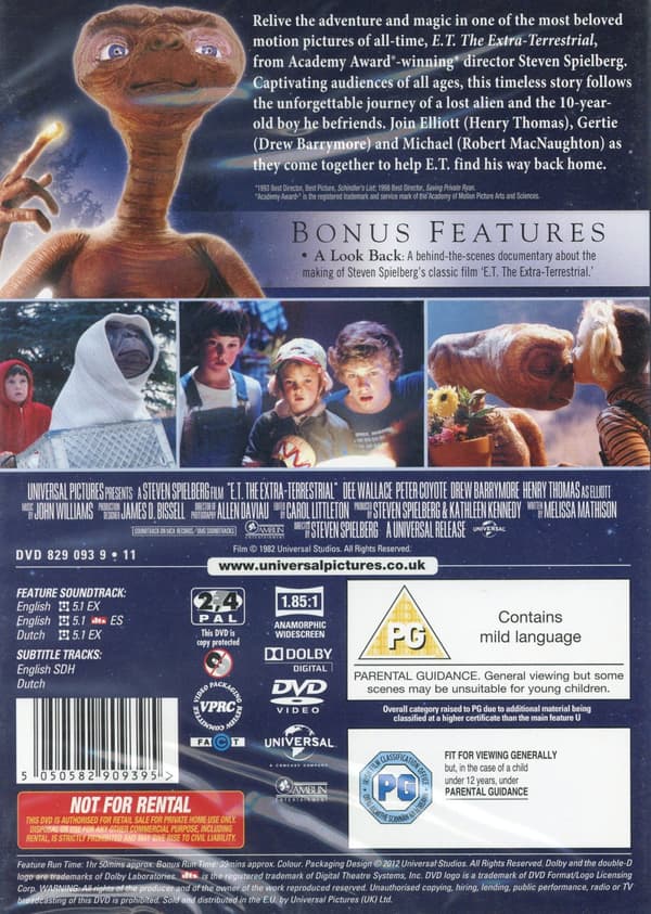 E.T. the Extra-Terrestrial (Ej svensk text) (DVD)