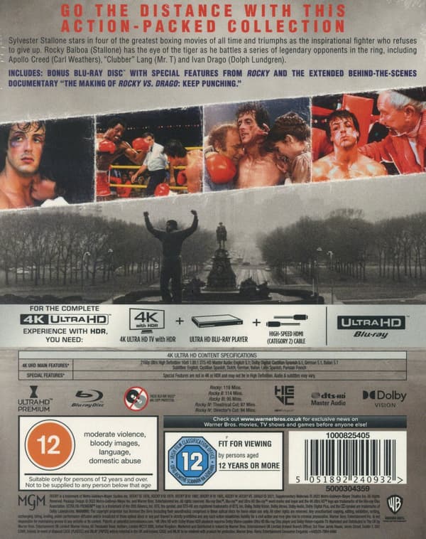 Rocky 1-4 (Ej svensk text) (5 4K Ultra HD)