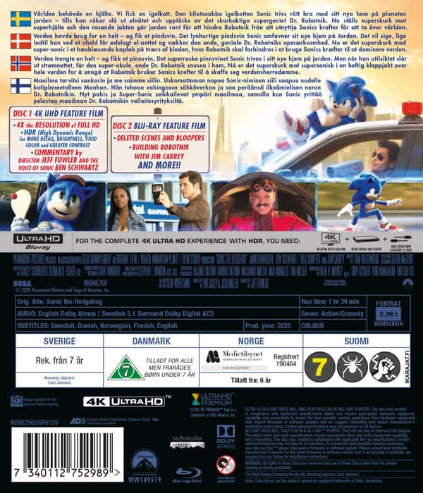 Sonic the Hedgehog 1 (4K Ultra HD + Blu-ray)