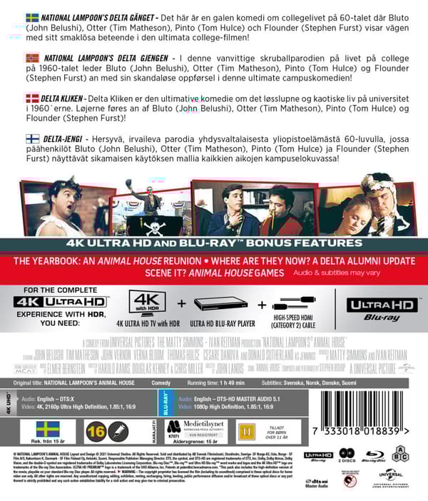 National Lampoon's Animal house (4K Ultra HD + Blu-ray)