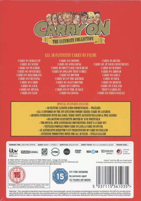 Carry on / Ultimate collection (Ej svensk text) (15 DVD)