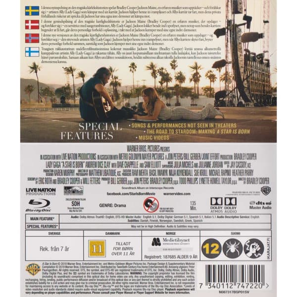 A Star is Born Blu-Ray (Käytetty)