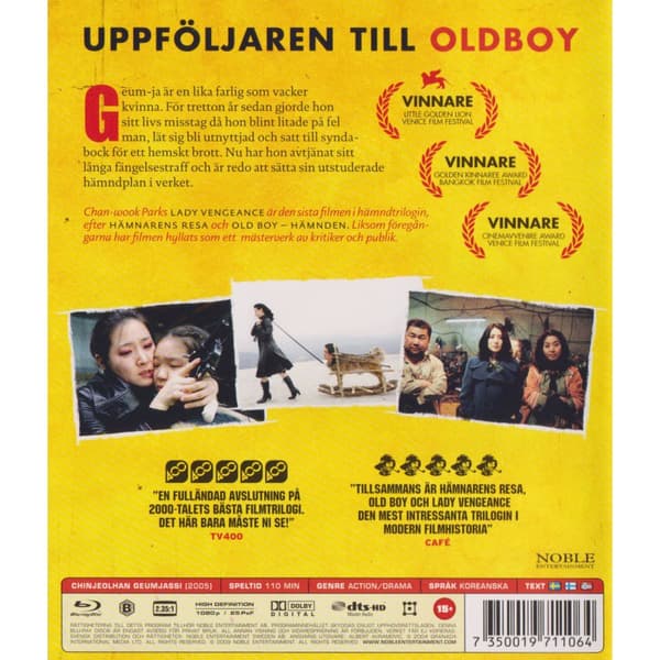 Lady Vengeance Blu-Ray (Käytetty)