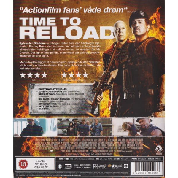 The Expendables 2 Blu-Ray (Brugt)